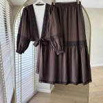 Lace Etekli Takım Acı Kahve