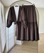 Lace Etekli Takım Acı Kahve