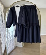 Lace Etekli Takım Siyah