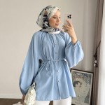 Reglan Kol Oversize Gömlek Mavi