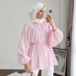 Reglan Kol Oversize Gömlek Pudra