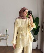 Kat Kat Pantolonlu Takım Sarı