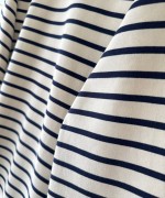 Bisiklet Yaka Çizgili Sweatshirt Lacivert