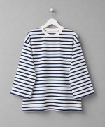 Bisiklet Yaka Çizgili Sweatshirt Lacivert
