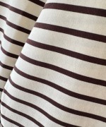 Bisiklet Yaka Çizgili Sweatshirt Acı Kahve