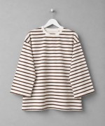 Bisiklet Yaka Çizgili Sweatshirt Acı Kahve