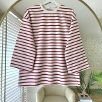 Bisiklet Yaka Çizgili Sweatshirt Kırmızı