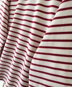 Bisiklet Yaka Çizgili Sweatshirt Kırmızı