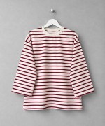 Bisiklet Yaka Çizgili Sweatshirt Kırmızı