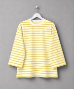 Bisiklet Yaka Çizgili Sweatshirt Sarı