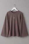 Nakışlı Salaş Sweatshirt Koyu Vizon