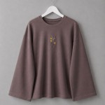 Nakışlı Salaş Sweatshirt Koyu Vizon
