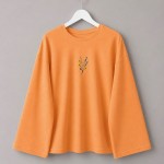 Nakışlı Salaş Sweatshirt Kavun içi