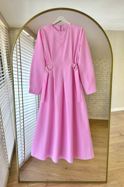 Pensli Poplin Elbise Pembe