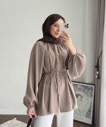 Reglan Kol Oversize Gömlek Vizon