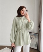 Reglan Kol Oversize Gömlek Çağla Yeşili