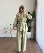 Pantolonlu Çilek Takım Yeşil