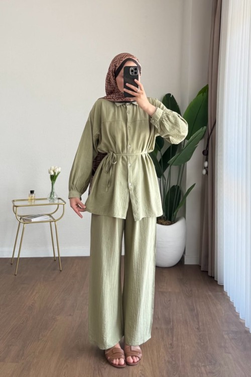 Pantolonlu Çilek Takım Yeşil