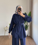 Pantolonlu Çilek Takım Lacivert