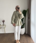Bubble Kemerli Tunik Yeşil
