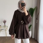 Bubble Kemerli Tunik Acı Kahve