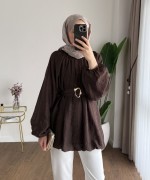 Bubble Kemerli Tunik Acı Kahve