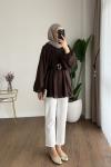 Bubble Kemerli Tunik Acı Kahve