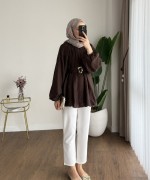 Bubble Kemerli Tunik Acı Kahve