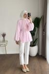 Bubble Kemerli Tunik Pembe