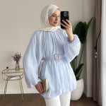 Bubble Kemerli Tunik Bebe Mavisi
