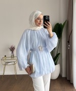 Bubble Kemerli Tunik Bebe Mavisi