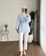 Bubble Kemerli Tunik Bebe Mavisi