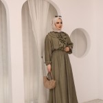 Önü Fırfırlı Etekli Takım Haki