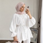 Reglan Kol Oversize Gömlek Ekru