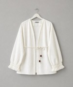 Kolu Püsküllü Keten Kimono Ekru
