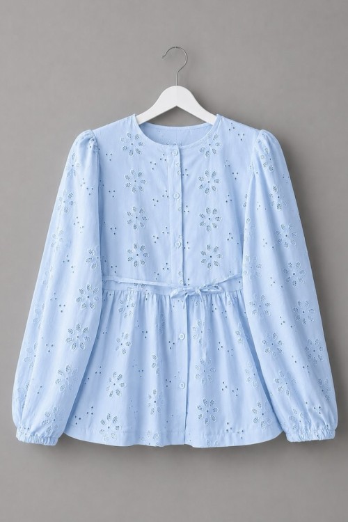 Robası Fırfırlı Fisto Bluz Bebe Mavisi