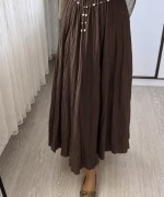Kırışık Vual Etek Acı Kahve