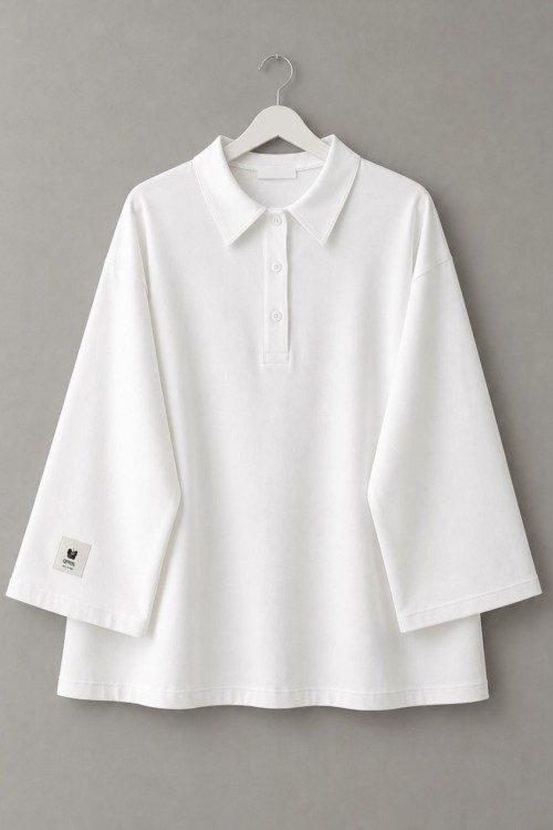 Polo Yaka Süprem Sweatshirt Ekru