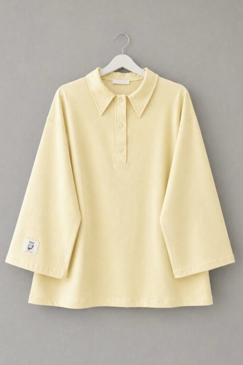 Polo Yaka Süprem Sweatshirt Sarı