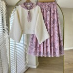 Fularlı Etro Takım Pembe