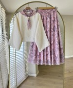 Fularlı Etro Takım Pembe