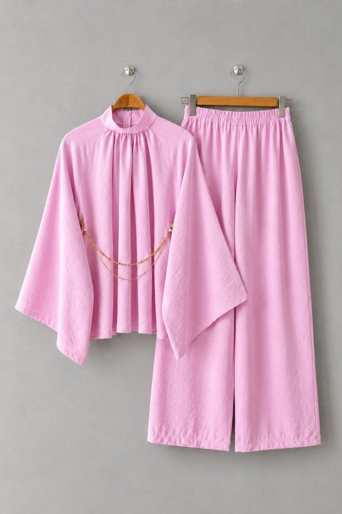 Queen Pantolonlu Takım Pembe