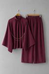 Queen Pantolonlu Takım Bordo