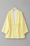 Cep Detaylı Müslin Kimono Sarı
