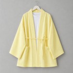 Cep Detaylı Müslin Kimono Sarı