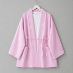 Cep Detaylı Müslin Kimono Şeker pembesi