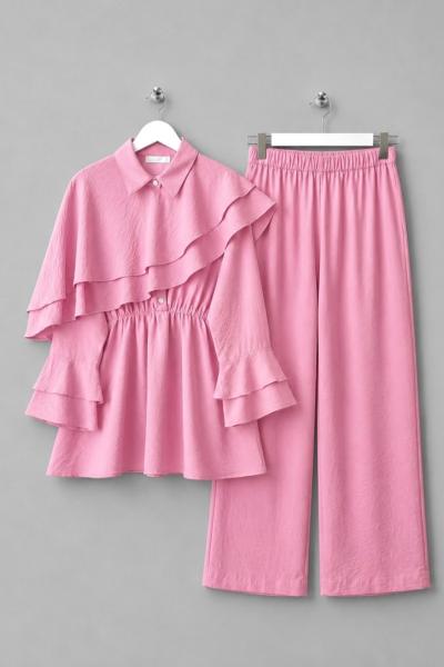 Cape Pantolonlu Takım Pembe