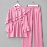 Cape Pantolonlu Takım Pembe
