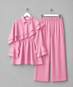 Cape Pantolonlu Takım Pembe