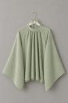 Hakim Yaka Pileli Oversize Bluz Mint Yeşili